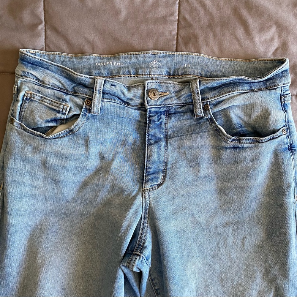 St. John’s Bay Size 14 Straight Leg Light-wash Denim Jeans High Rise Stretch - Picture 4 of 16